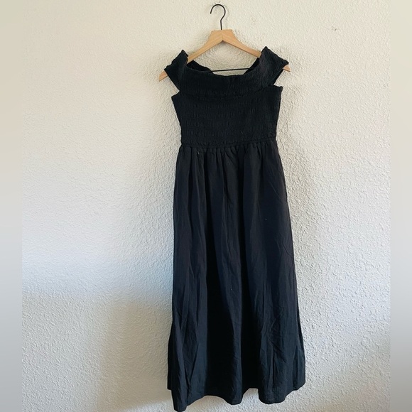 Everlane The Gauze Off -The-Shoulder Dress in Black size small - Picture 2 of 11
